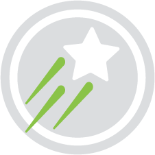 5 point shooting star with 3 tail lines